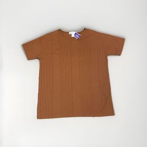 Vintage The Limited Small Brown Ribbed Stripe Tee Y2K Minimal Short Sleeve NEW